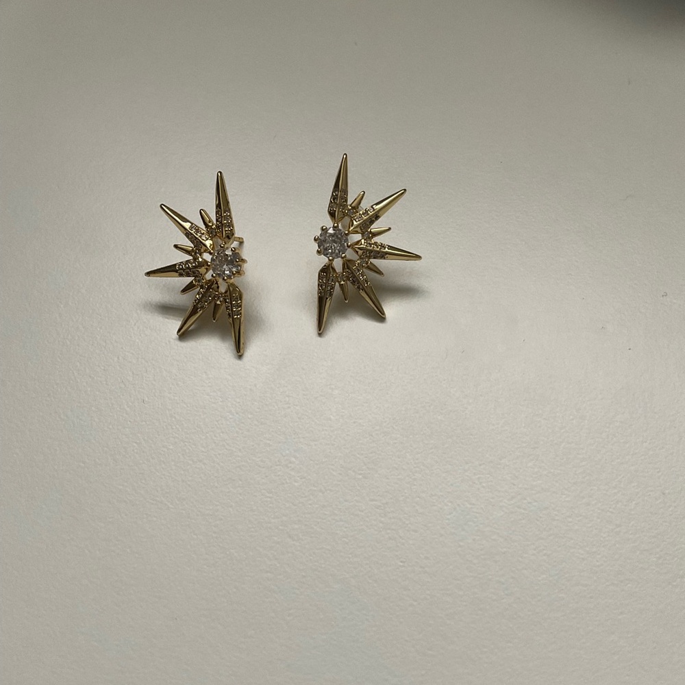 Gold Plated Starburst Earrings